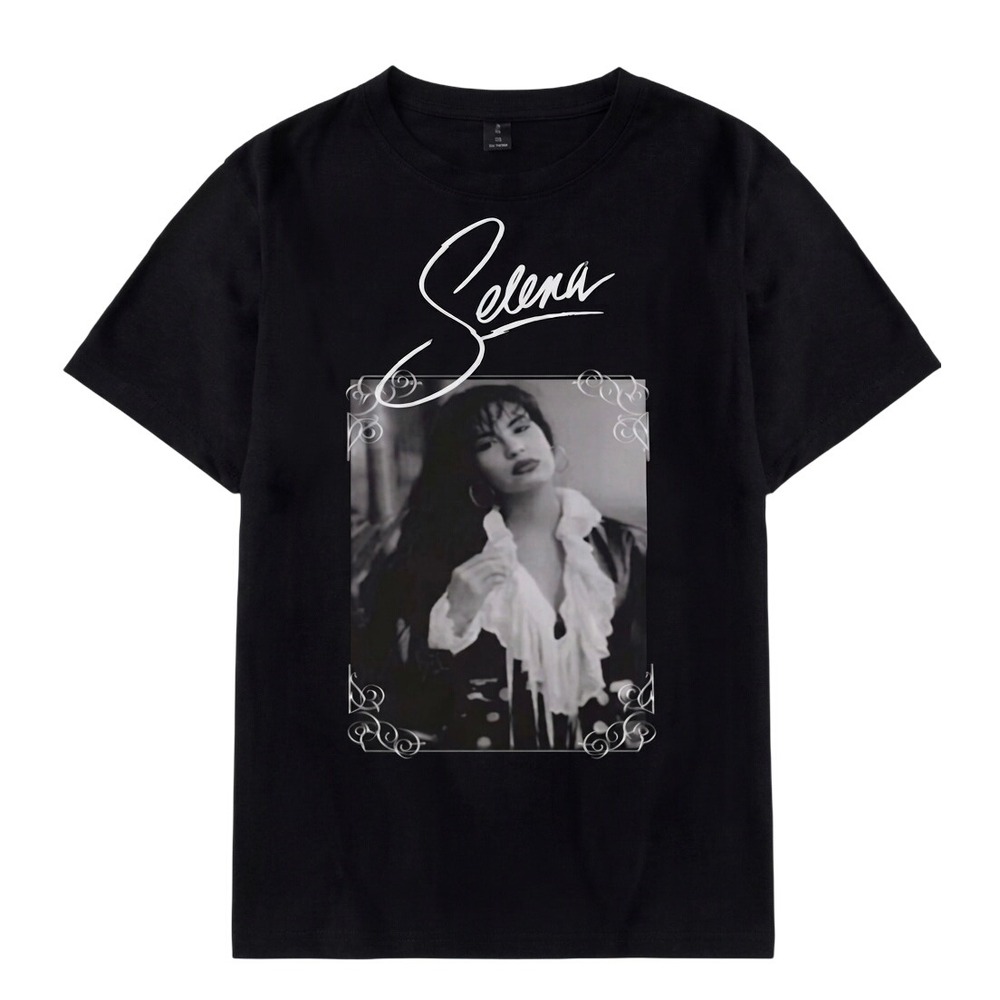 Selena Quintanilla Graphic T-Shirt Black Cotton Queen of Tejano Music Tee US S